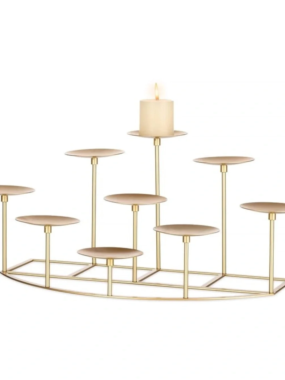 Gold 9-Branch Candelabra Candle Holder For Fireplace,Table Centerpiece & Holiday